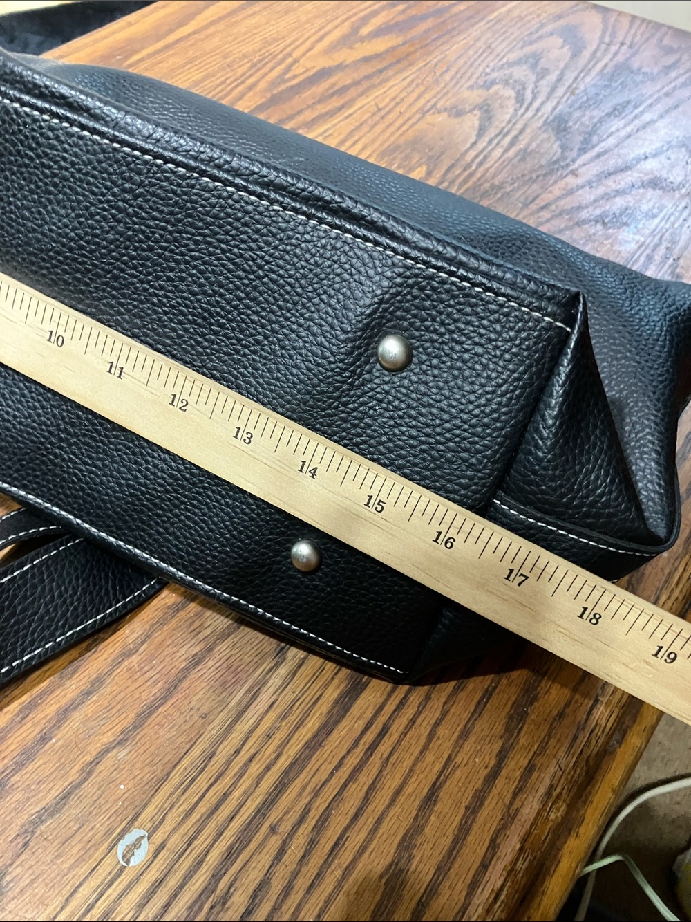 No Brand Large Black Satchel – Black Faux Leather - Picture 10 of 14